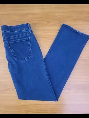 NYDJ Marilyn Straight Jeans Womens Size 8 Dark Wash Lift Tuck Stretch Denim